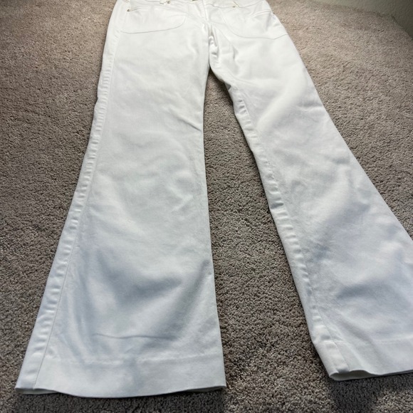 Y2K Cache Womens White Flare Leg Pants Size 8 Coastal Nautical Chic Cotton Retro - Picture 12 of 13